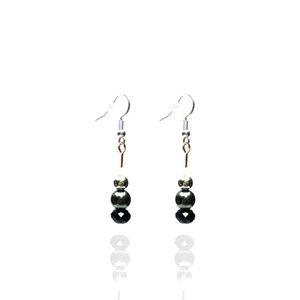 Black Grey and Silver Earrings